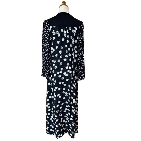 Rixo Black Floral Midi Peasant Dress SMALL Cottage Retro 70s Boho Designer $400 - Picture 11 of 12